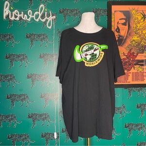 Nike Brand The Nike T-Shirt Black Green Yellow Worldwide Graphic Size XXL